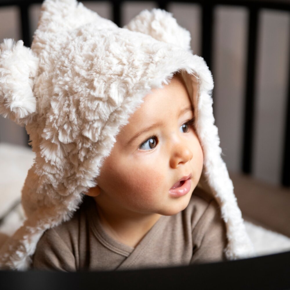 Wikkeldeken met oortjes Snow wolwit wolwit