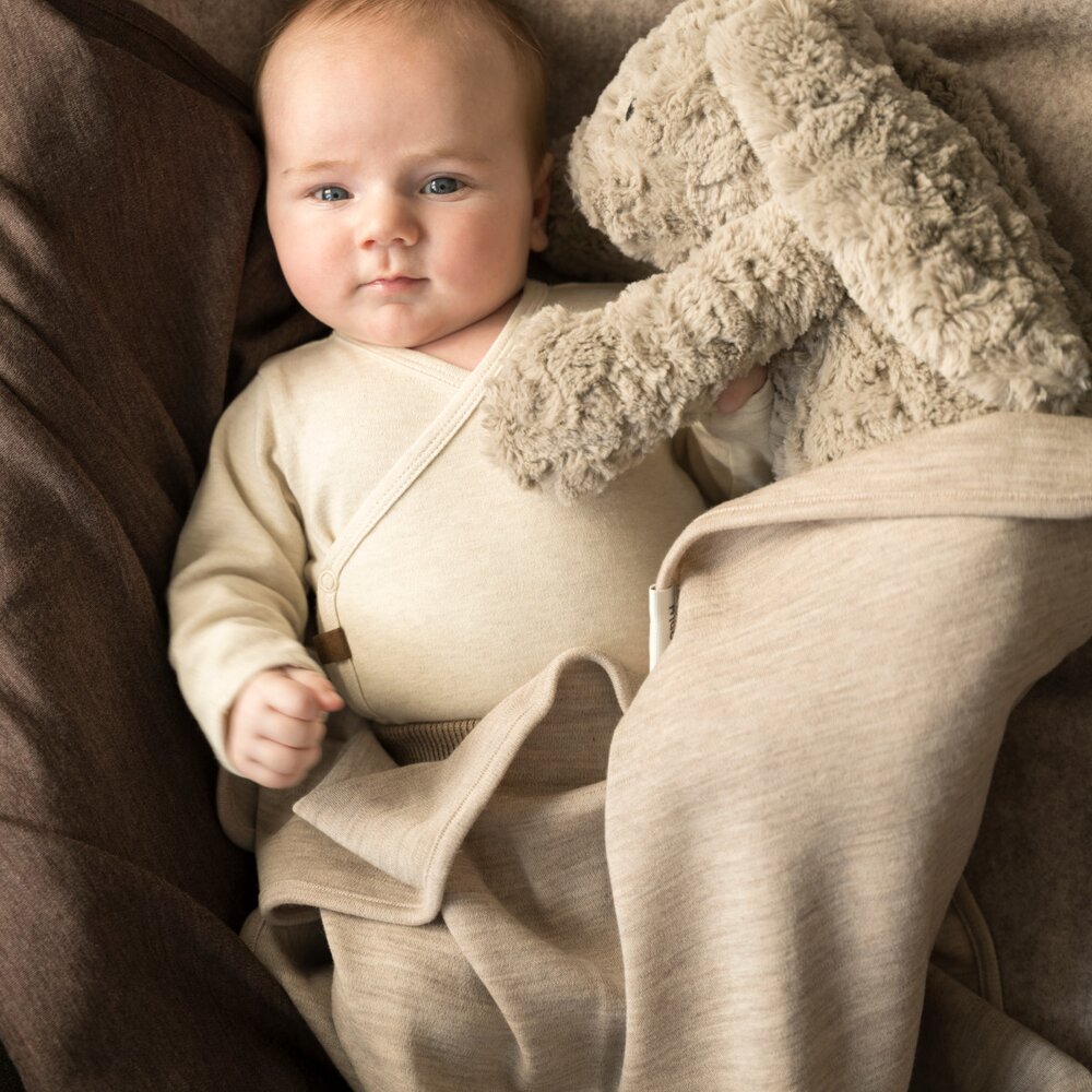 Bibi het knuffelkonijn met slaaptrainer Taupe