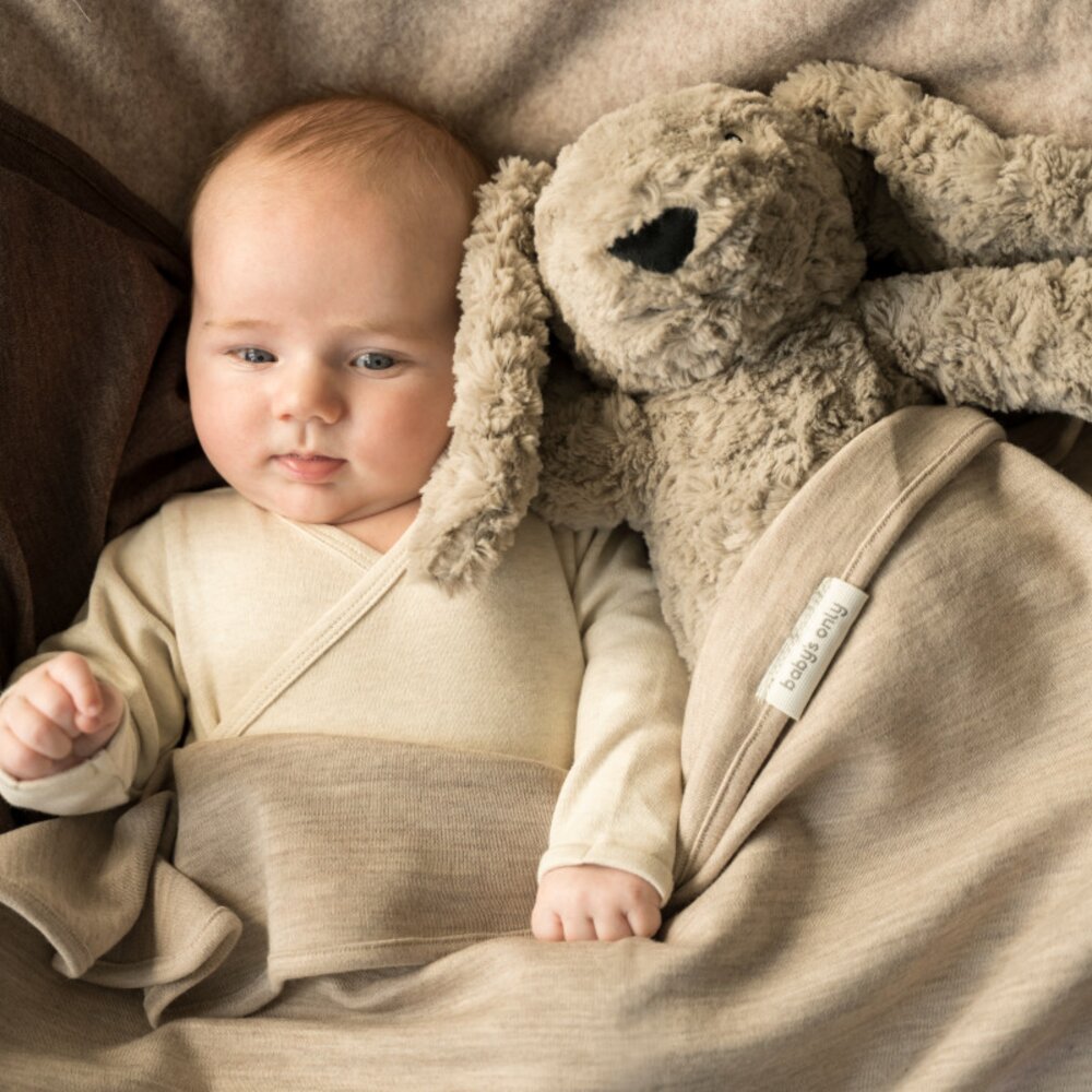 Bibi het knuffelkonijn met slaaptrainer Taupe
