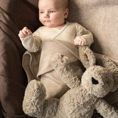 Bibi het knuffelkonijn met slaaptrainer Taupe