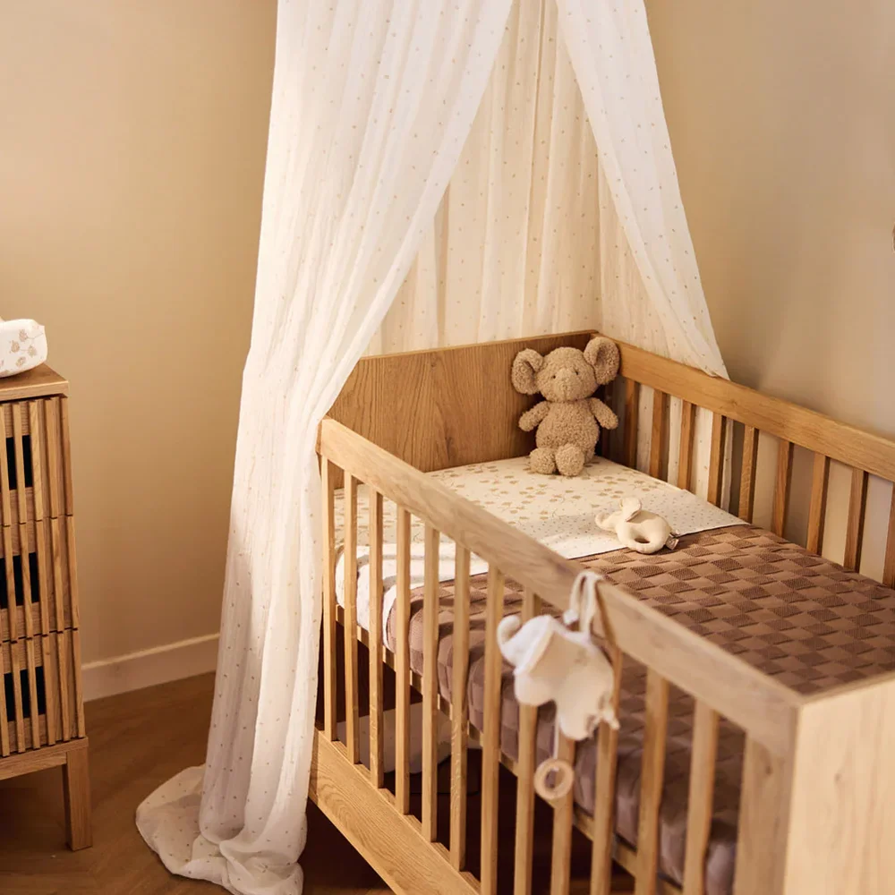 Deken Ledikant 100x150cm Box Knit - GOTS Milky Coffee