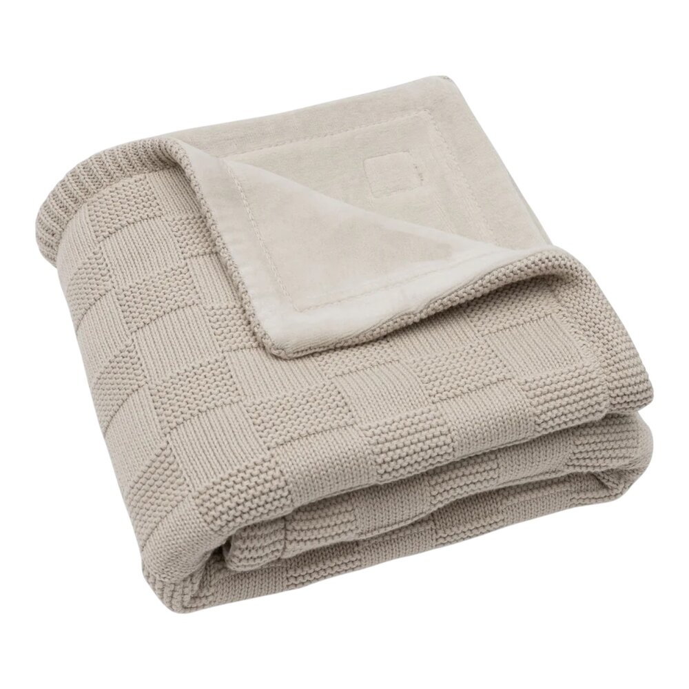 Deken Ledikant 100x150cm Box Knit - GOTS Warm Sand Deken Ledikant 100x150cm Box Knit - GOTS Warm Sand