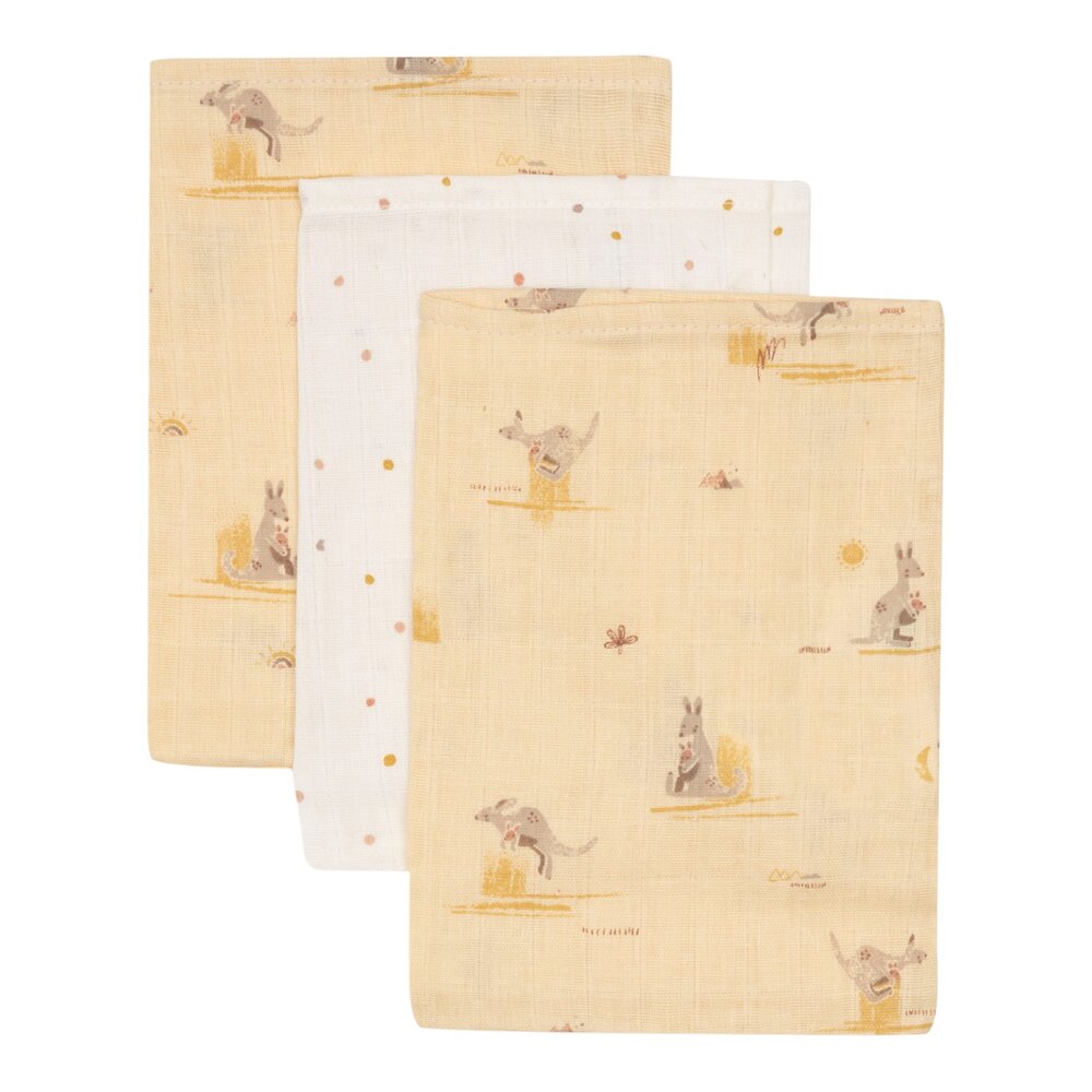 Hydrofiel Washandje 15x20cm - Kangaroots - 3 Stuks