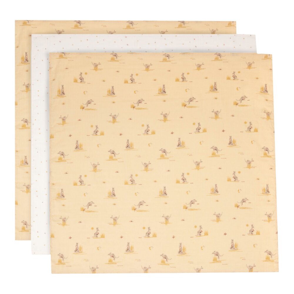 Hydrofiele Doek Small 70x70cm - Kangaroots - 3 Stuks Hydrofiele Doek Small 70x70cm - Kangaroots - 3 Stuks