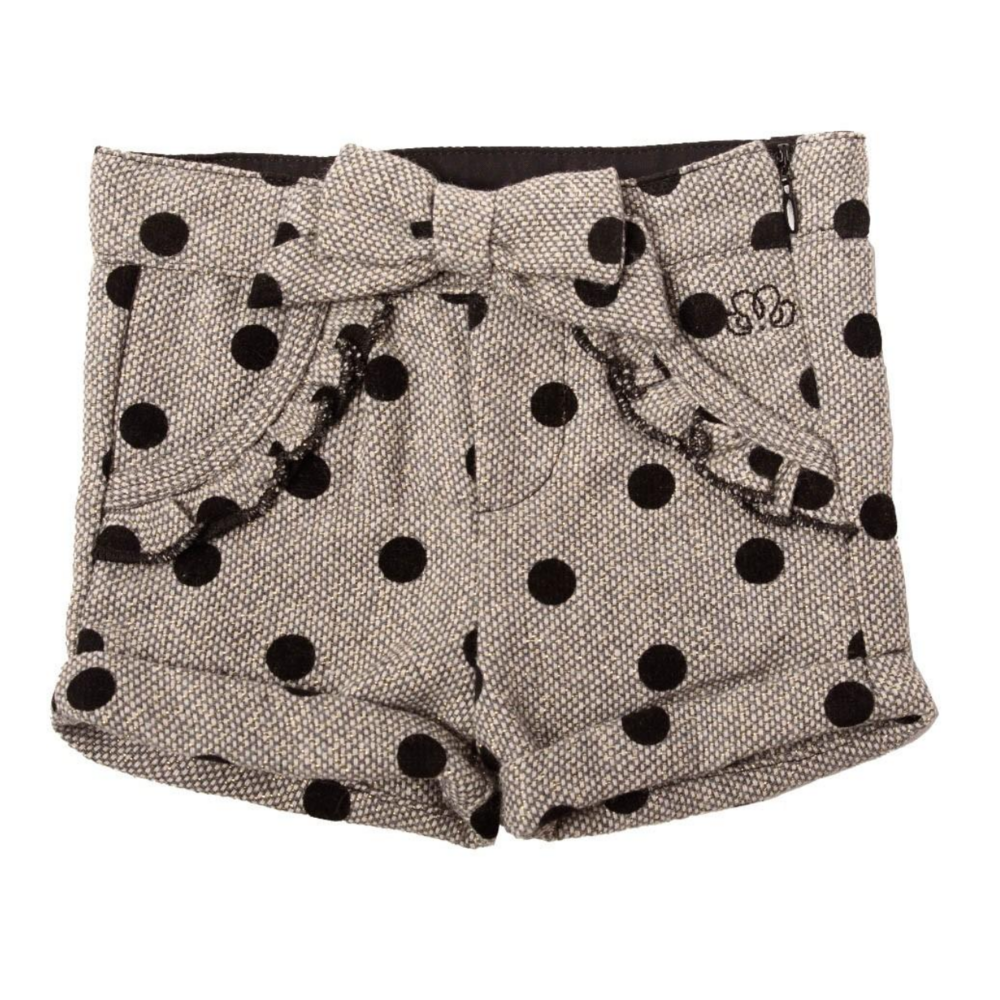 Short grijs met glitter en zwarte bolletjes grijs