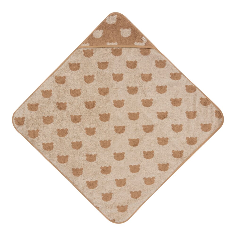 Badcape Badstof 75x75cm Jacquard - Teddy Bear Badcape Badstof 75x75cm Jacquard - Teddy Bear