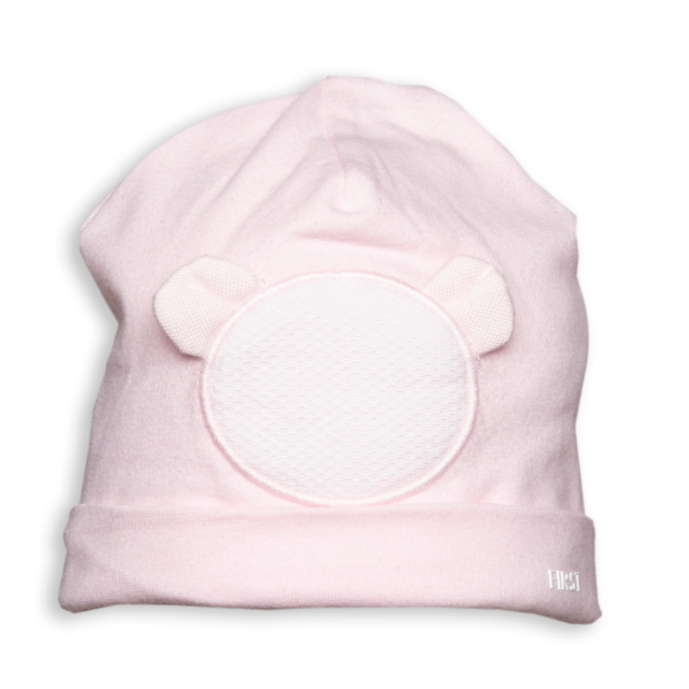 Babymutsje met berenhoofdje Pink
