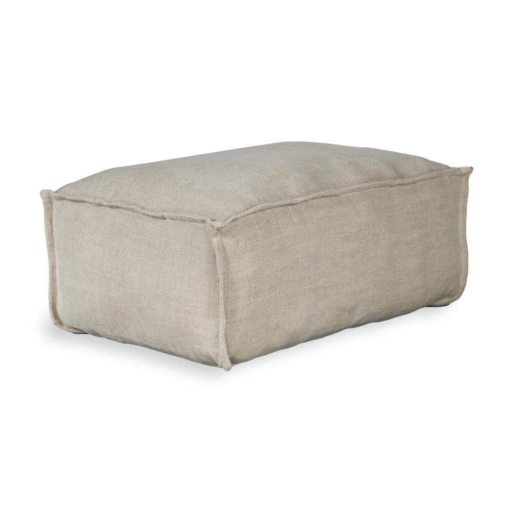 Linen ottoman Beige