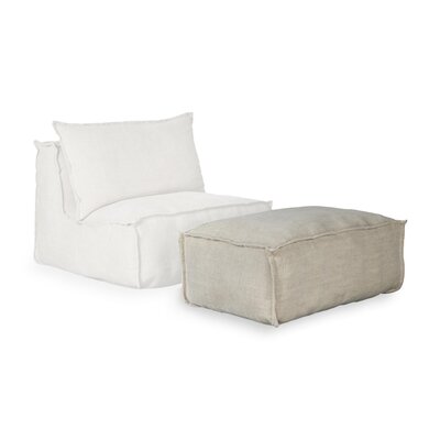 Linen ottoman Beige