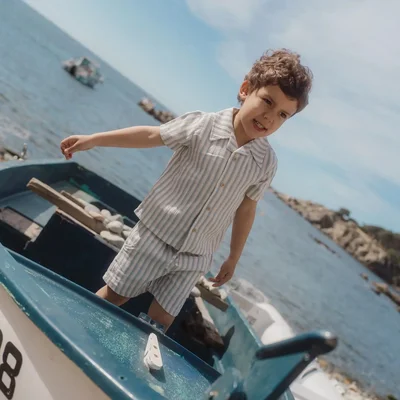 Blouse korte mouwen Multi Stripe