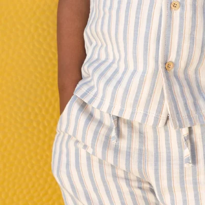 Blouse korte mouwen Multi Stripe