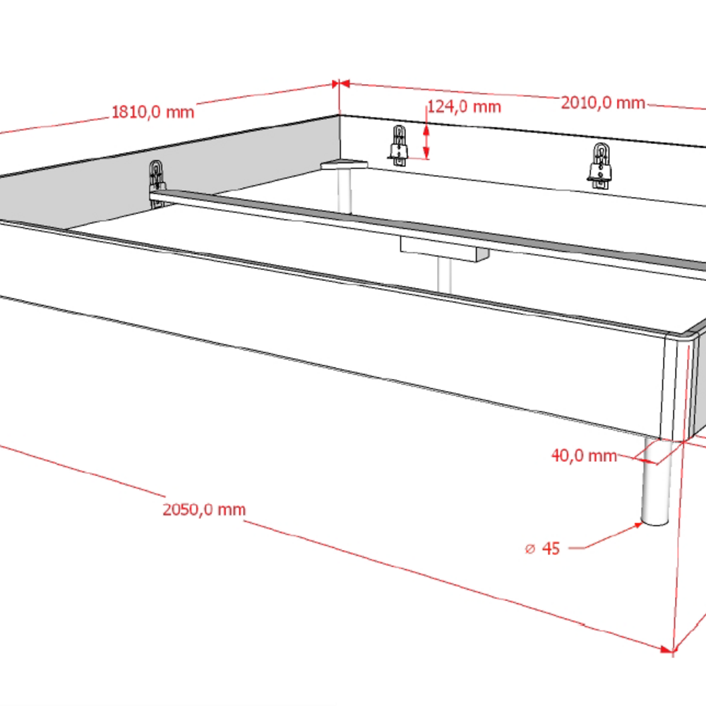 Forrest bedkader 180 x 200 cm eik - Forrest bedkader 180 x 200 cm eik -
