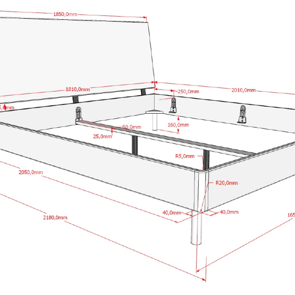 Forrest bed 180 x 200 cm eik - Forrest bed 180 x 200 cm eik -
