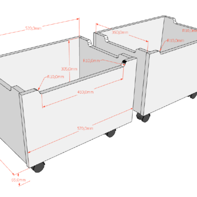 Forrest set van 2 laden eik -