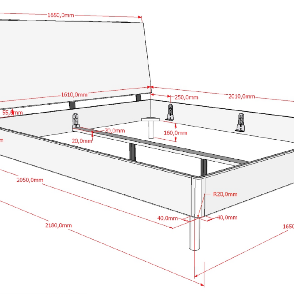 Forrest bed 160 x 200 cm eik - Forrest bed 160 x 200 cm eik -