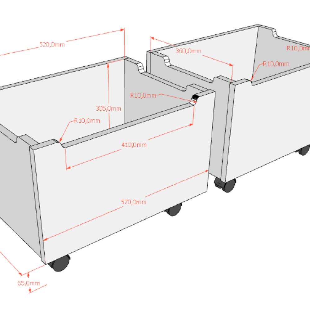 Forrest set van 2 laden beuk wit - Forrest set van 2 laden beuk wit -