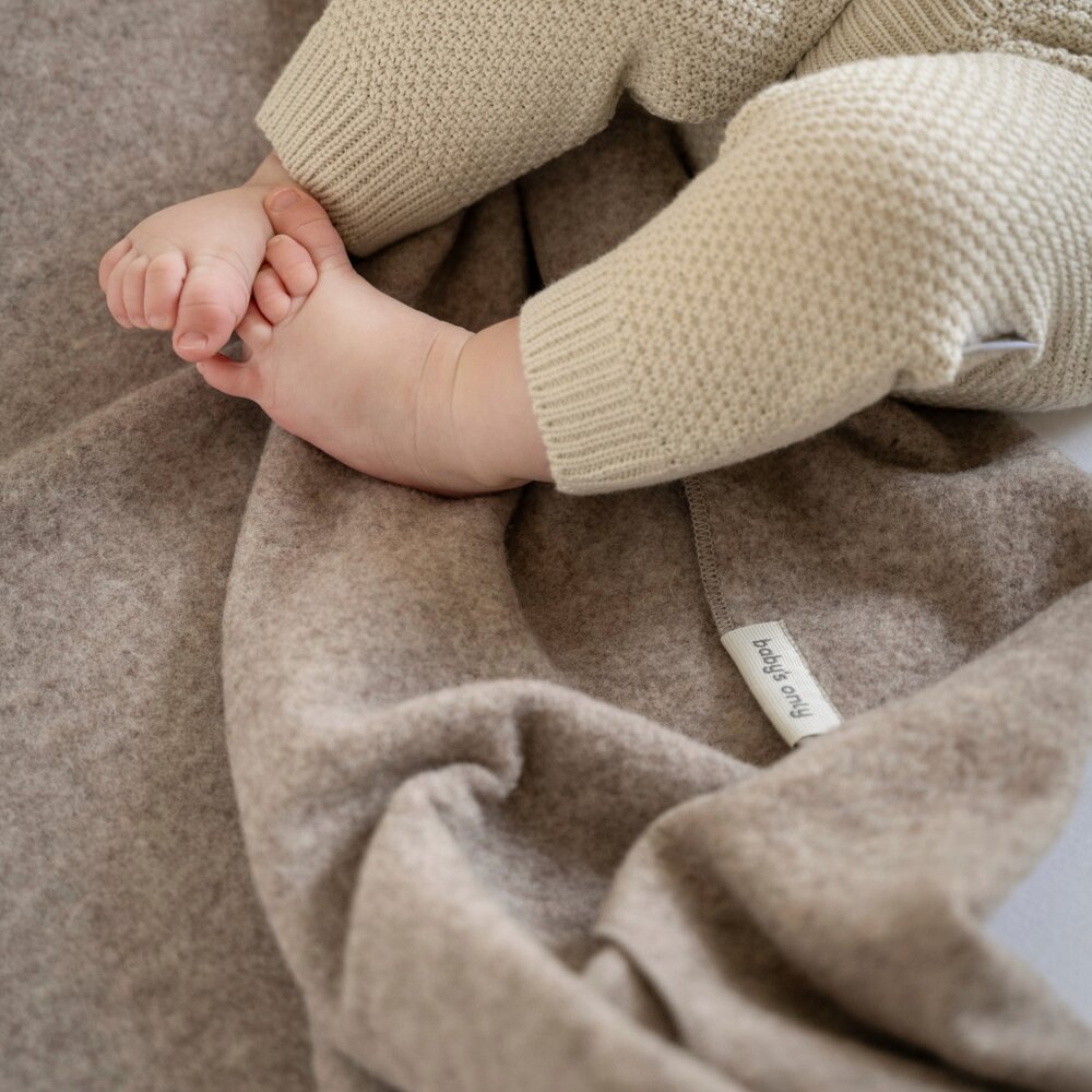 Wiegdeken Merino Brushed Meadow Sand