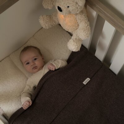 Wiegdeken Merino Brushed Meadow Taupe Wiegdeken Merino Brushed Meadow Taupe