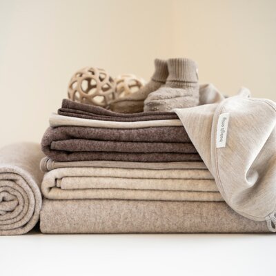 Wiegdeken Merino Brushed Meadow Ecru