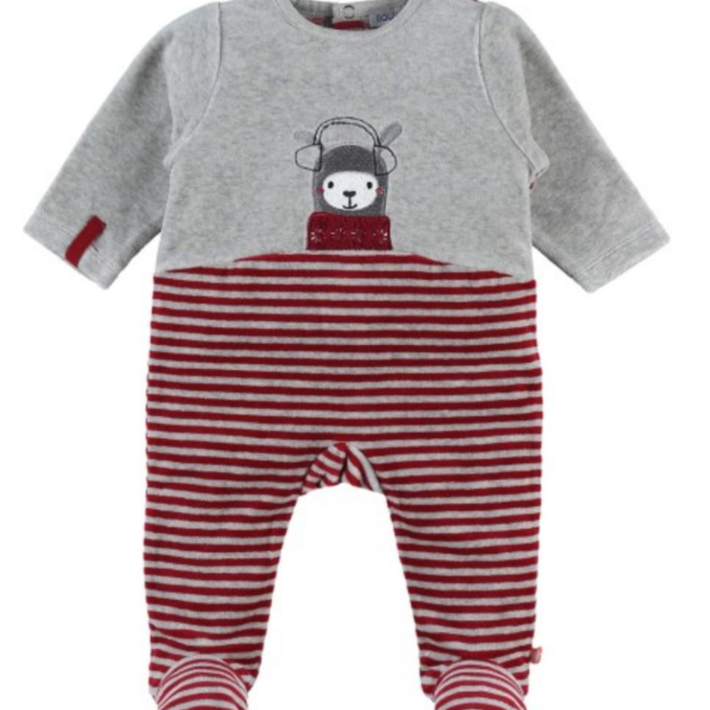 Babypakje met alpaca gestreept Grijs