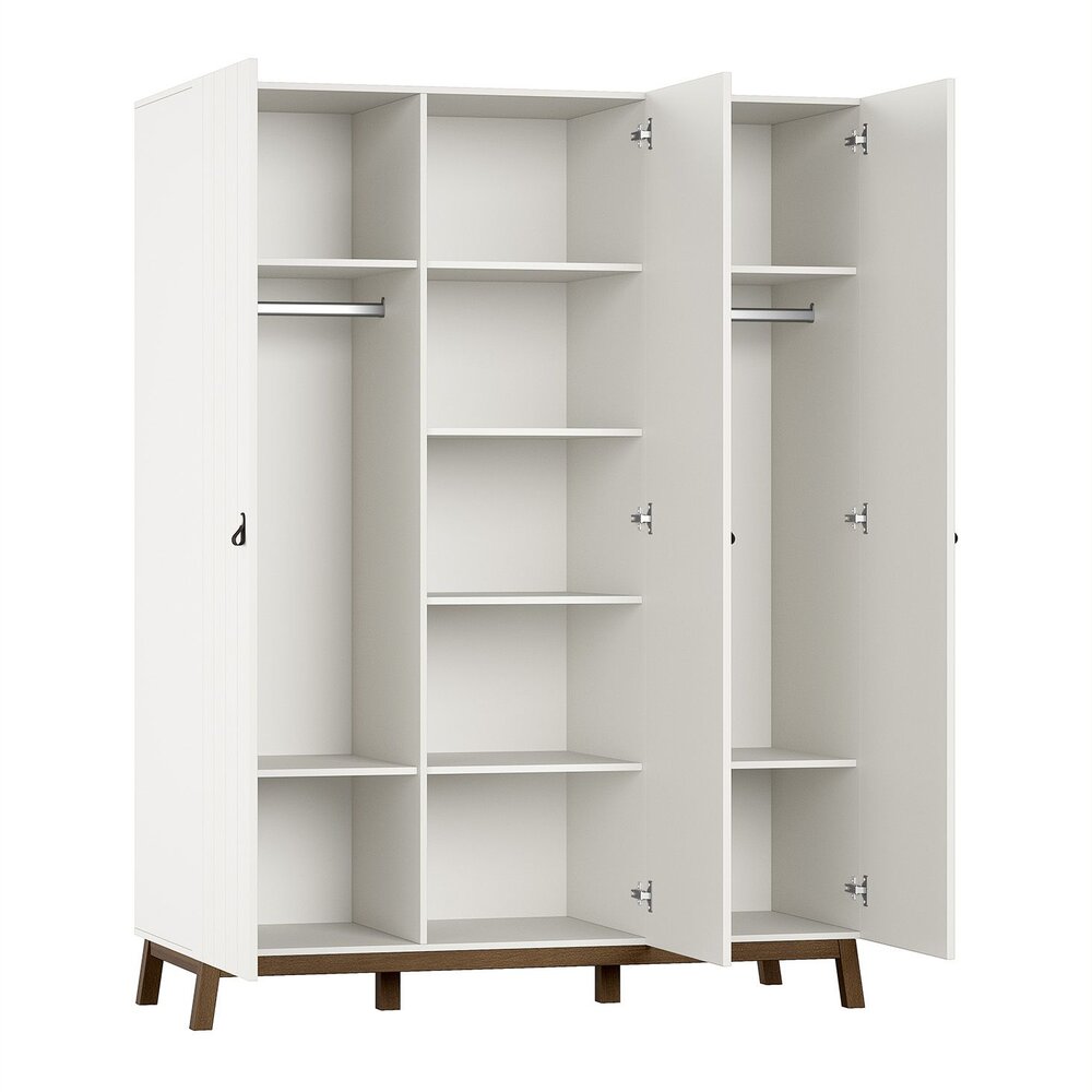 Sezane 3 deurs kleerkast Clay/walnut