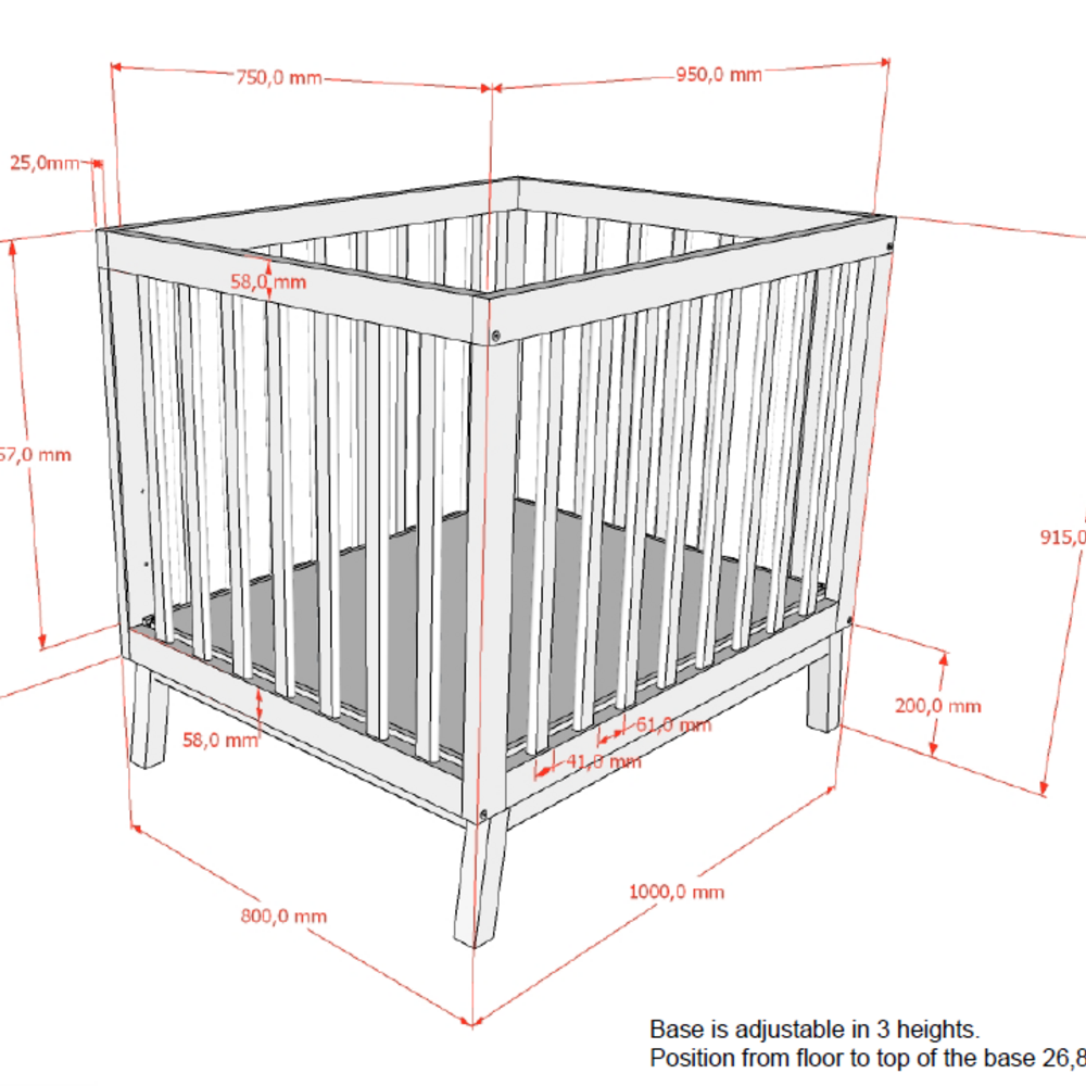 Sezane babypark 95 x 75 cm Walnoot