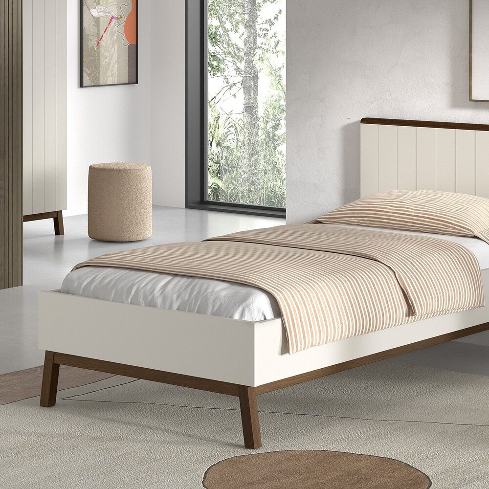 Sezane bed 90 x 200 cm Clay/walnut