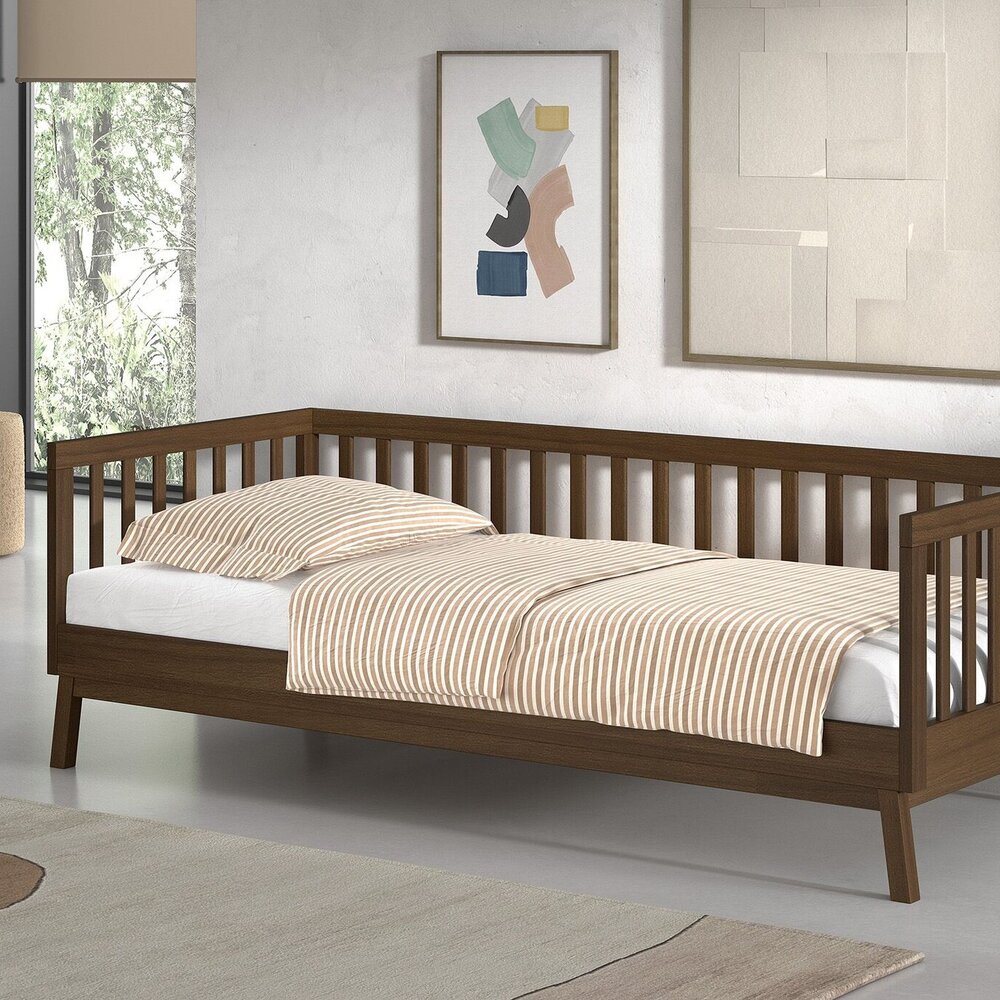 Sezane kajuitbed 90 x 200 cm Walnoot