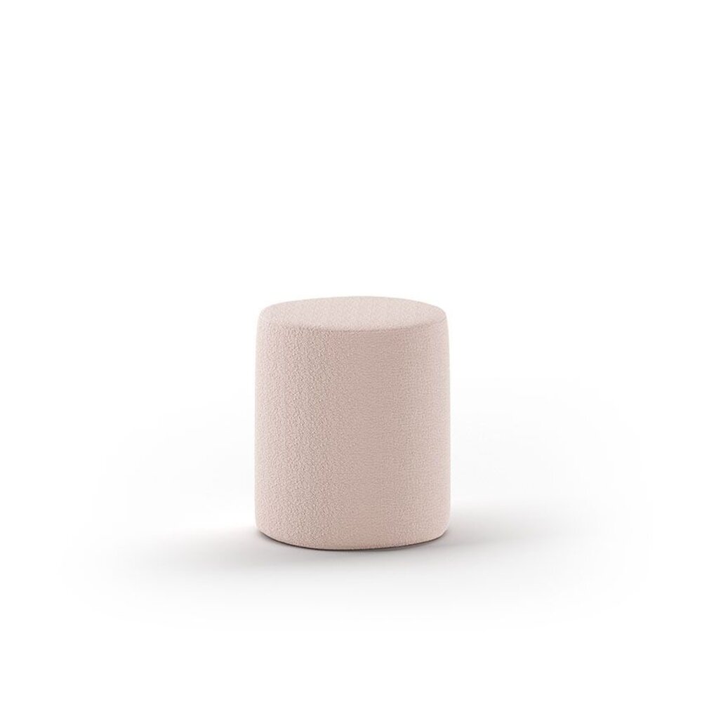 Moon poef bouclé Roze