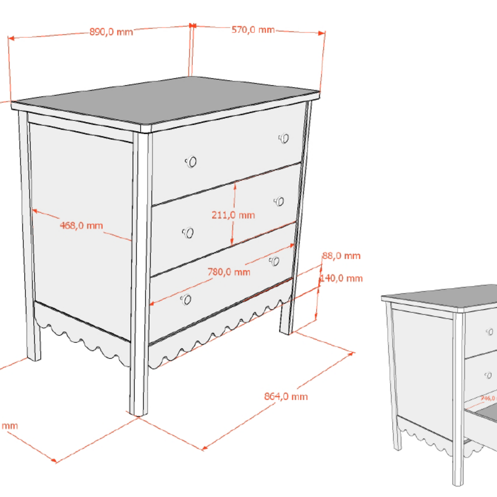 Swingo commode 3 laden Clay
