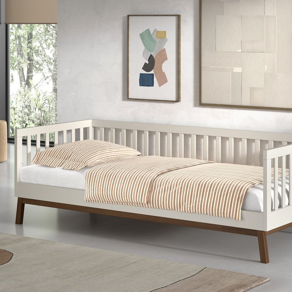 Sezane kajuitbed 90 x 200 cm Clay/walnut