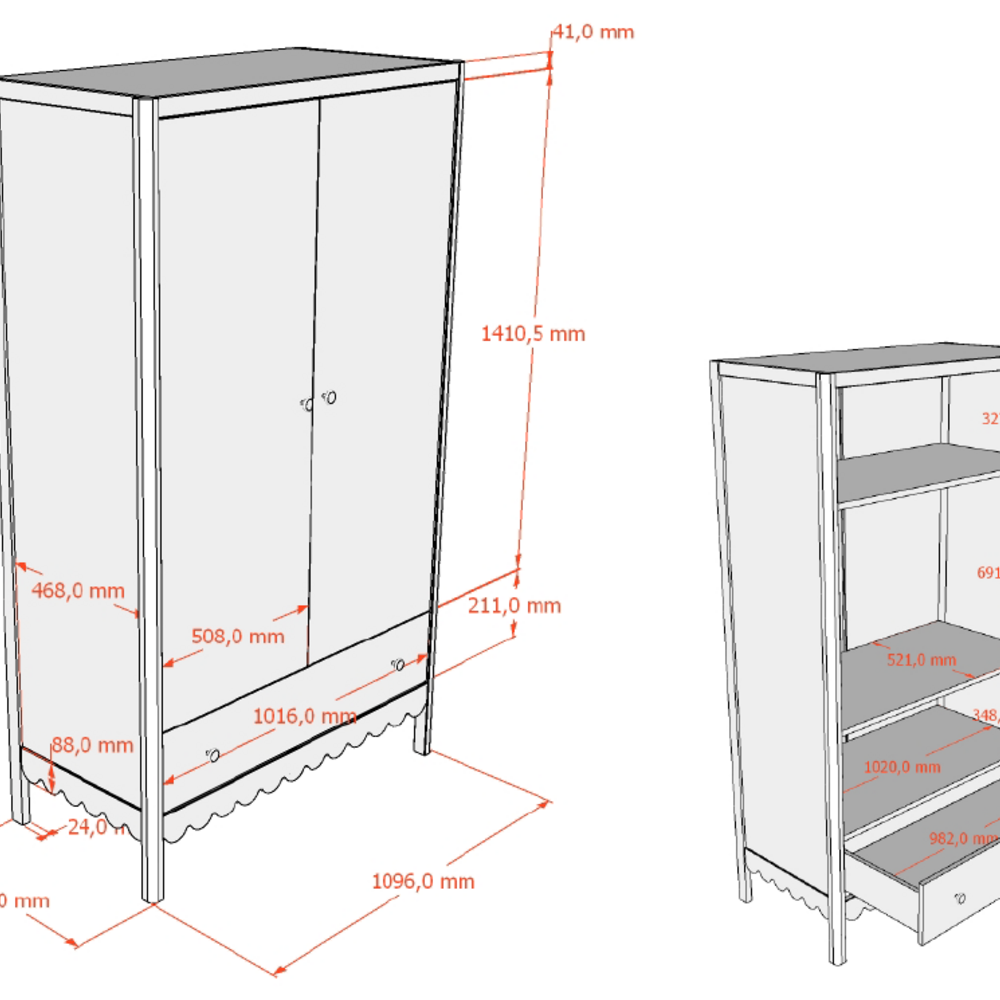 Swingo 2 deurs kleerkast Clay Swingo 2 deurs kleerkast Clay