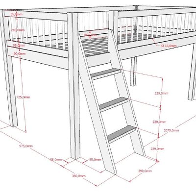 Forrest hoogslaper 90 x 200 cm Wit