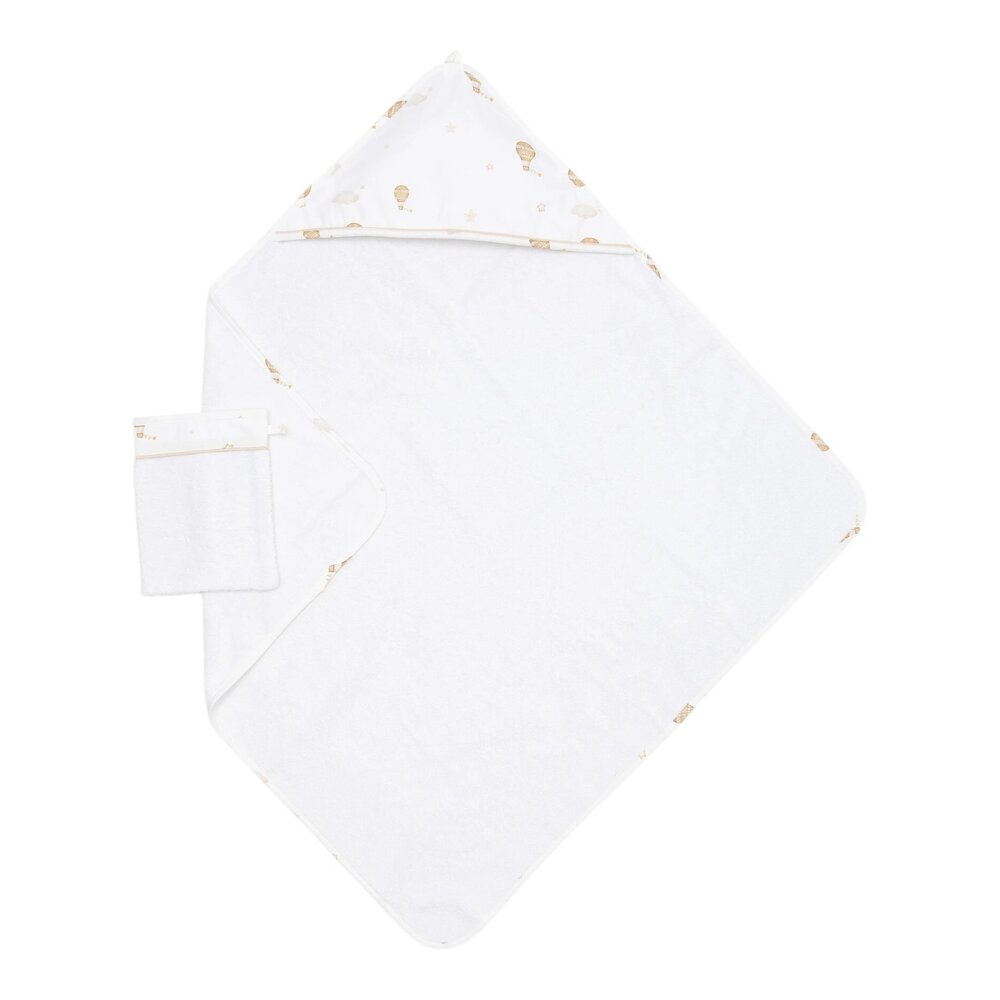 Badcape & washandje Luchtballon Little Voyager