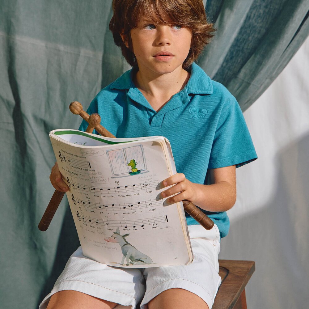 Piquet polo Medium Blue