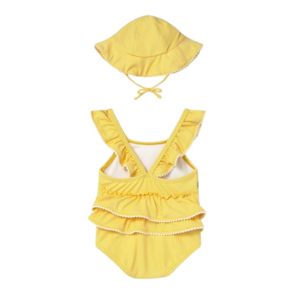 Badpak met zonnehoedje Mustard