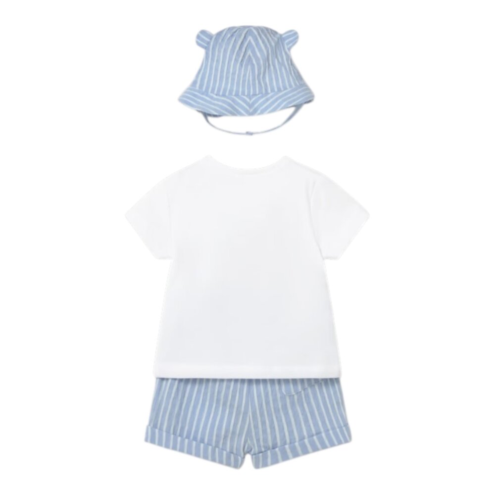 Set t-shirt, shortje en hoedje Sky