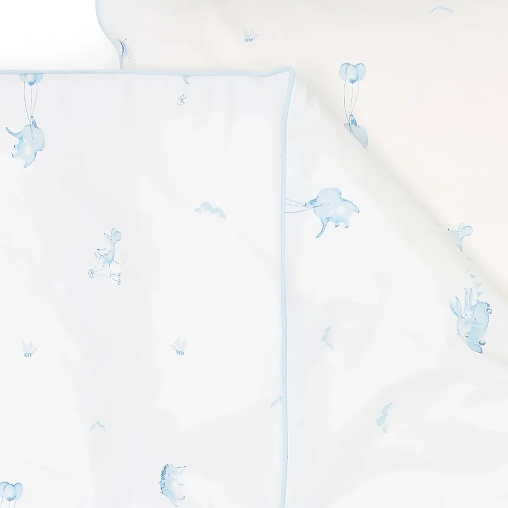 Geprinte Poplin Baby Dekbedovertrek & kussensloop (100x135) Blue dreams