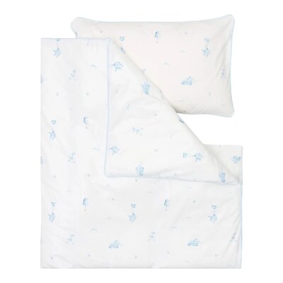 Geprinte Poplin Baby Dekbedovertrek & kussensloop (100x135) Blue dreams