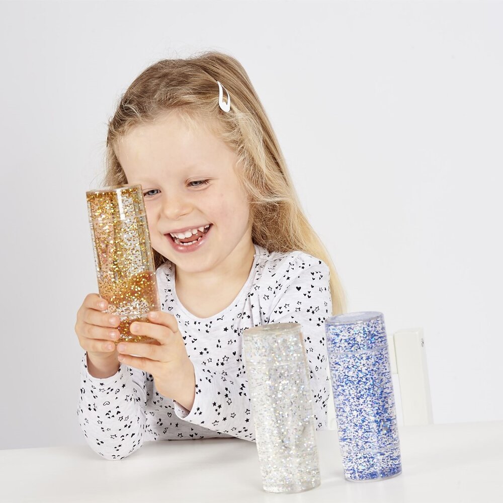 Doorschijnende Sensorische Glitter Storm-Set