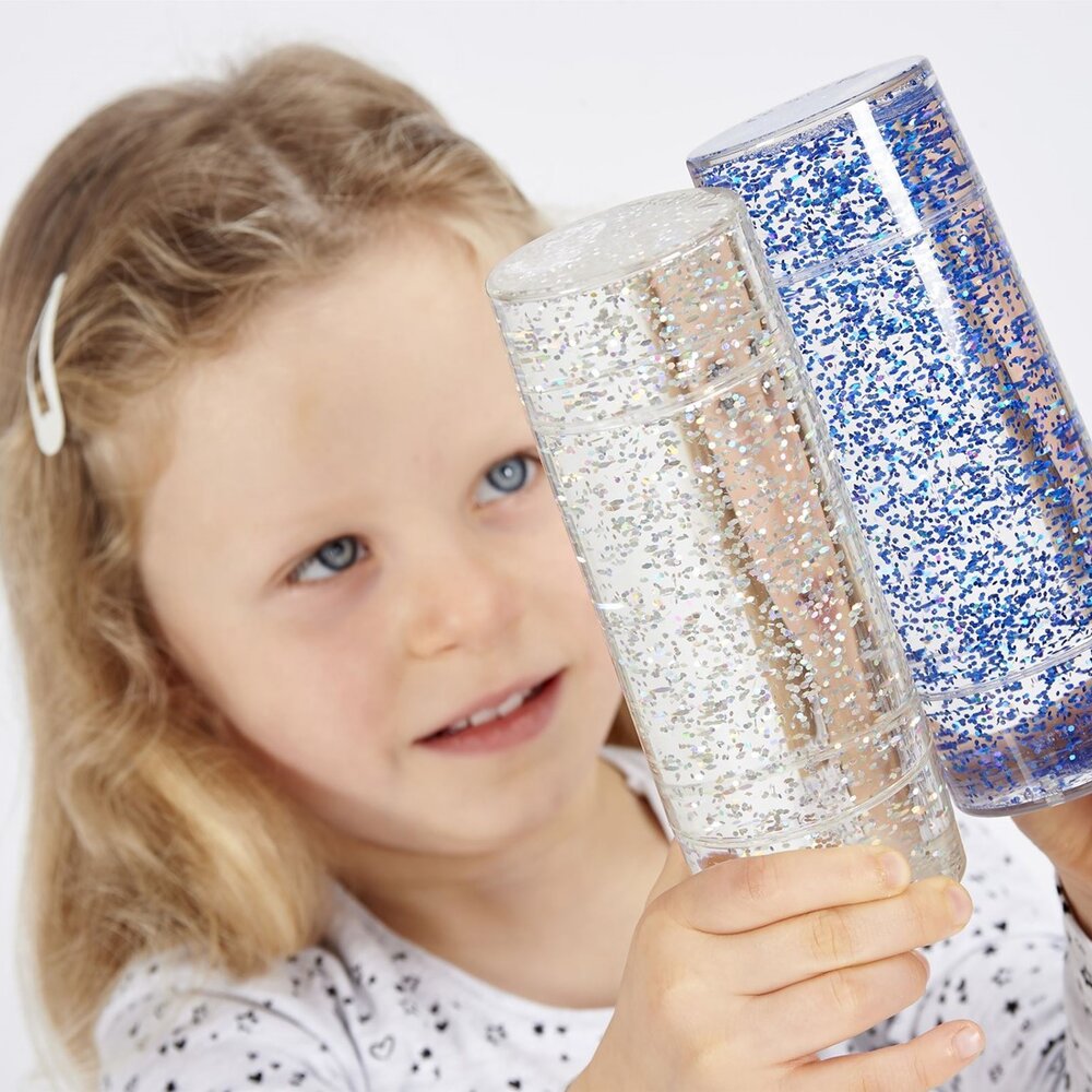 Doorschijnende Sensorische Glitter Storm-Set