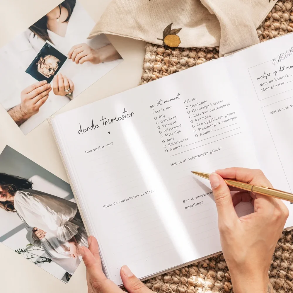 Mijn zwangerschap dagboek - Linnen Taupe Fyllbooks