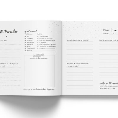 Mijn zwangerschap dagboek - Linnen Taupe Fyllbooks