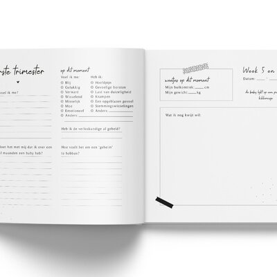 Mijn zwangerschap dagboek - Linnen Taupe Fyllbooks