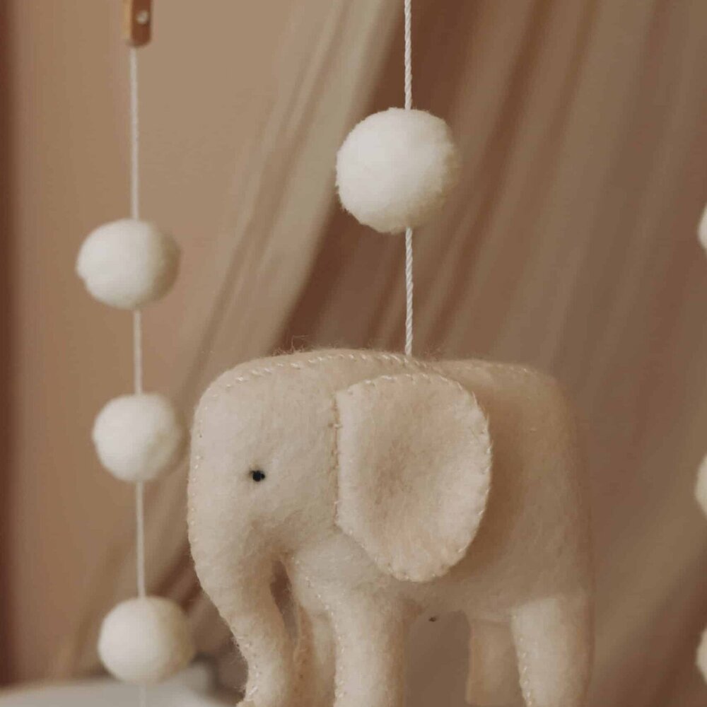 Babymobiel - handgemaakt Olitfanten Babymobiel - handgemaakt Olitfanten