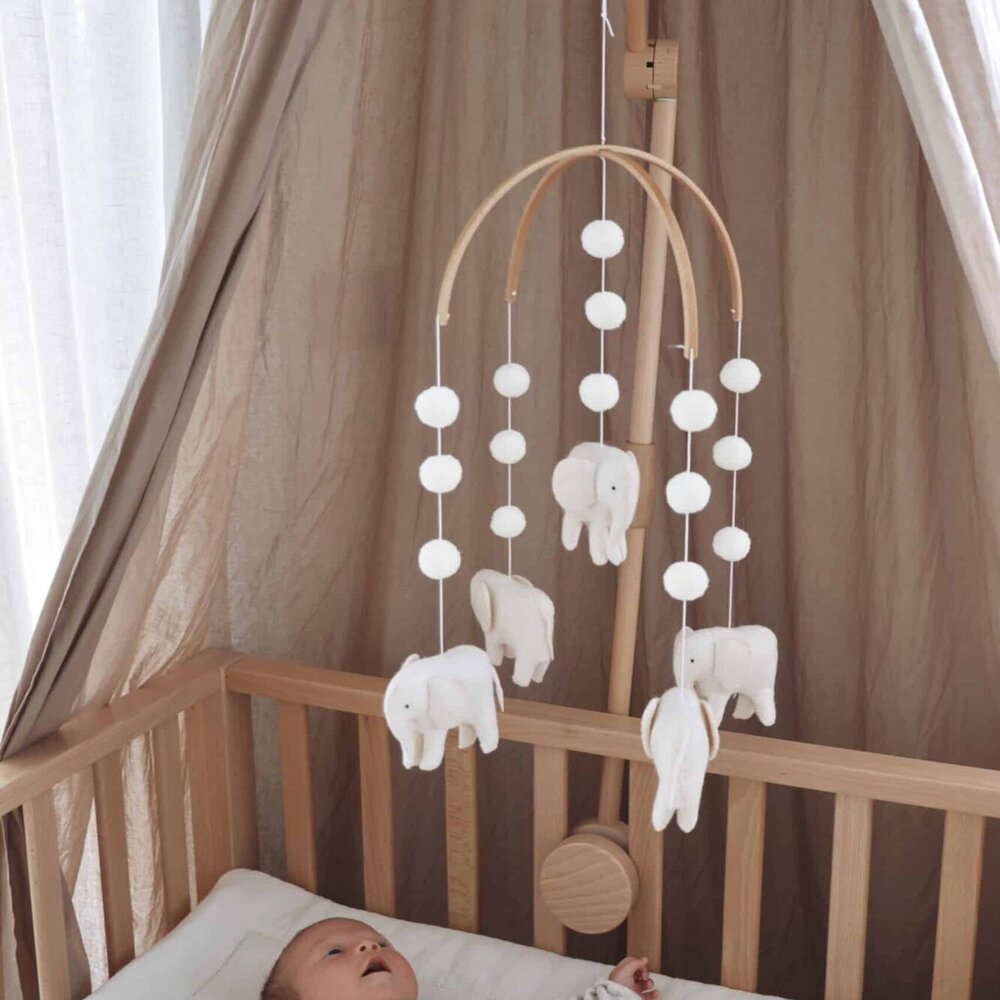 Babymobiel - handgemaakt Olitfanten Babymobiel - handgemaakt Olitfanten