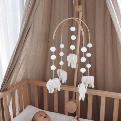 Babymobiel - handgemaakt Olitfanten Babymobiel - handgemaakt Olitfanten