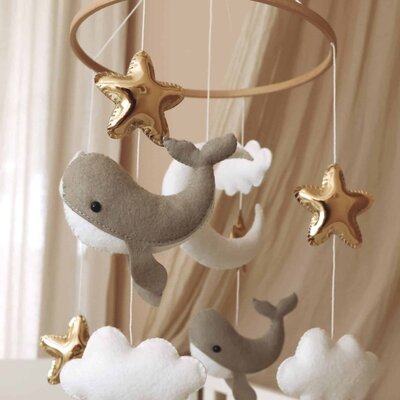 Babymobiel - handgemaakt Kleine walvissen Babymobiel - handgemaakt Kleine walvissen