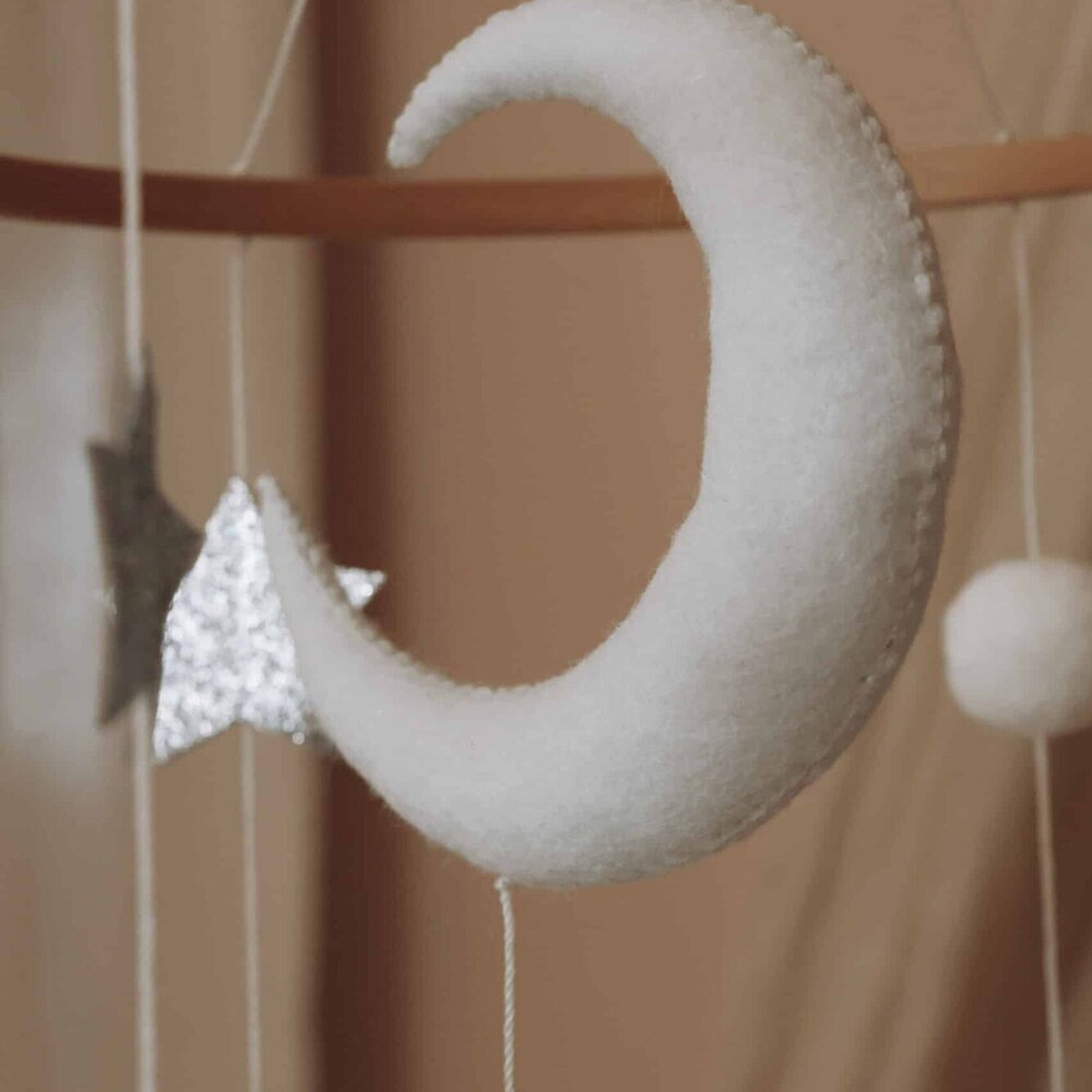 Babymobiel - handgemaakt Wolken en sterren Babymobiel - handgemaakt Wolken en sterren