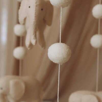 Babymobiel - handgemaakt Olitfanten Babymobiel - handgemaakt Olitfanten